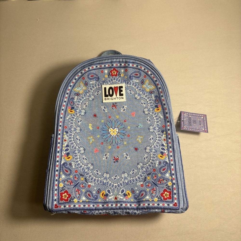 NWT Brighton Bandanna Love Brand Blue Mini Backpack Adjustable Straps Whimsical